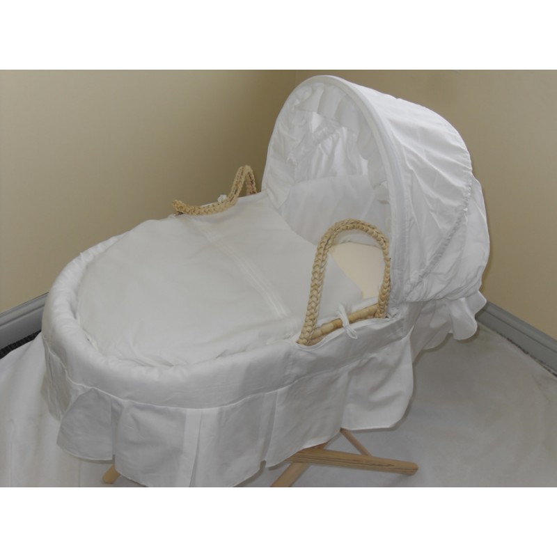 IzziWotNot White Essential Maize Moses Basket Kiddies Kingdom