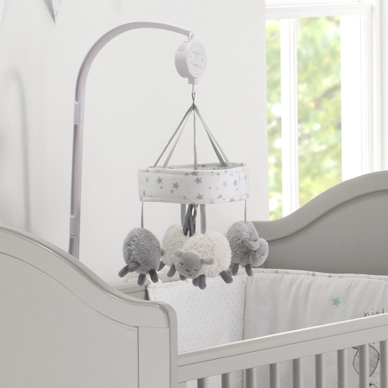 East Coast Silver Cloud Cot Mobile-Counting Sheep