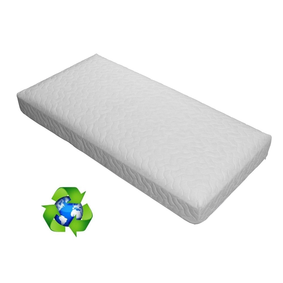 Image of Ventalux Non Allergenic Quilted Covered Solid Polyester Fibre Mattress-White (140x70)