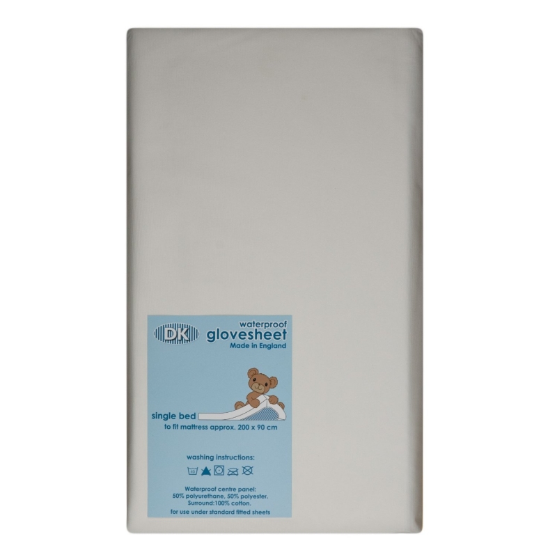 DK Glovesheets Waterproof Fitted Sheet for Cot 120x60-White 