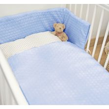 Kiddies Kingdom Marshmallow Cot/Cotbed LUXURY Quilt & Bumper Bedding Set-Blue