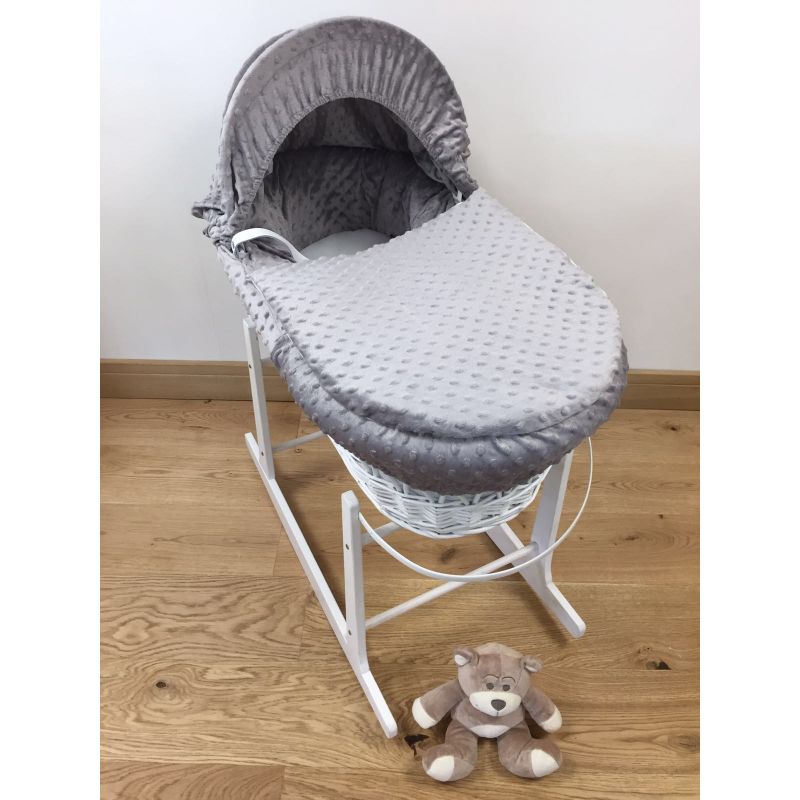 grey rocking moses basket stand