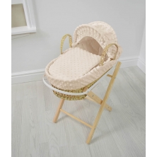 Kiddies Kingdom Dolls Moses Basket-Dimple Cream With Folding Stand!