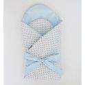 Little Babes Soft Swaddle Wraps-White Spotty With Blue