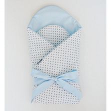 Little Babes Soft Swaddle Wraps-White Spotty With Blue