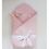 Little Babes Soft Swaddle Wraps-White With Powder Pink