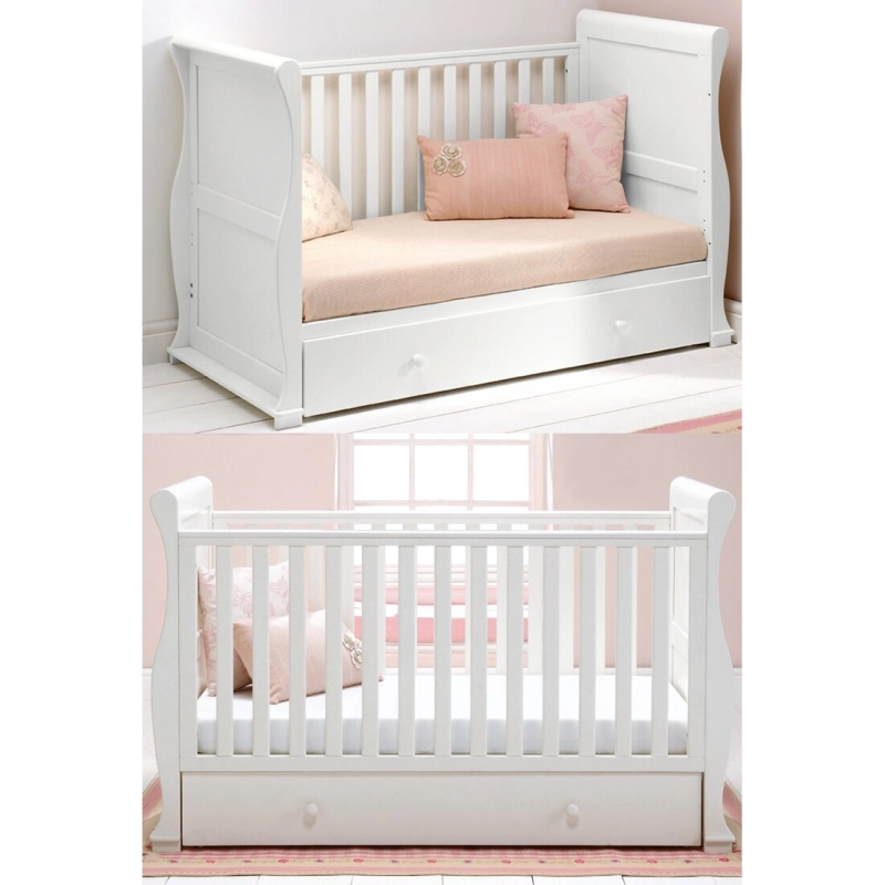 East Coast Alaska Sleigh Cot Bed - White