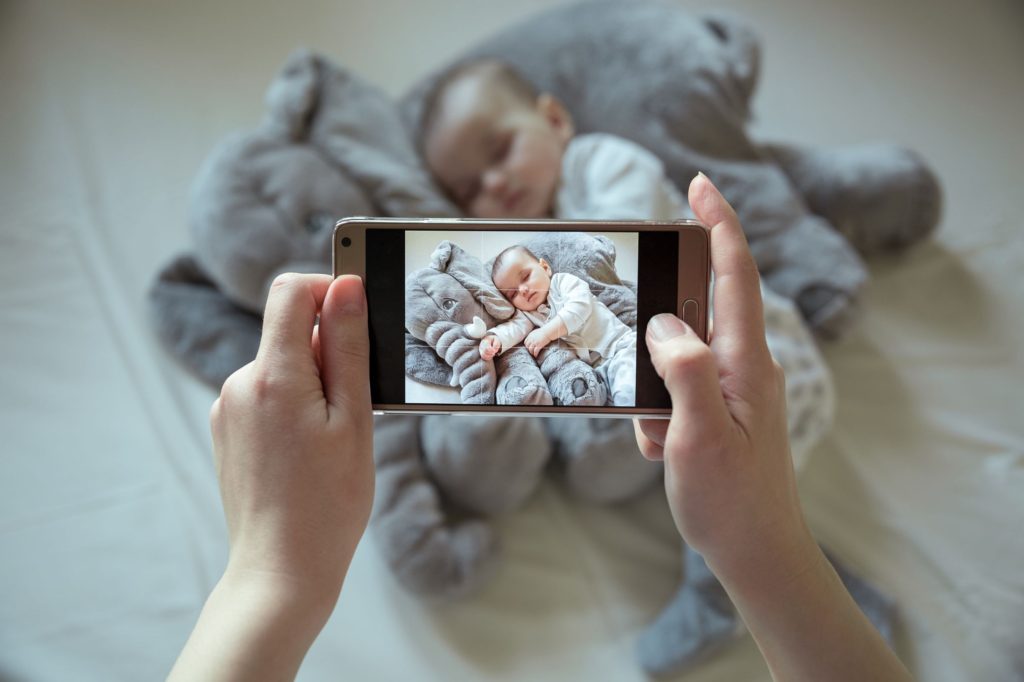 Newborn baby having a photo taken 